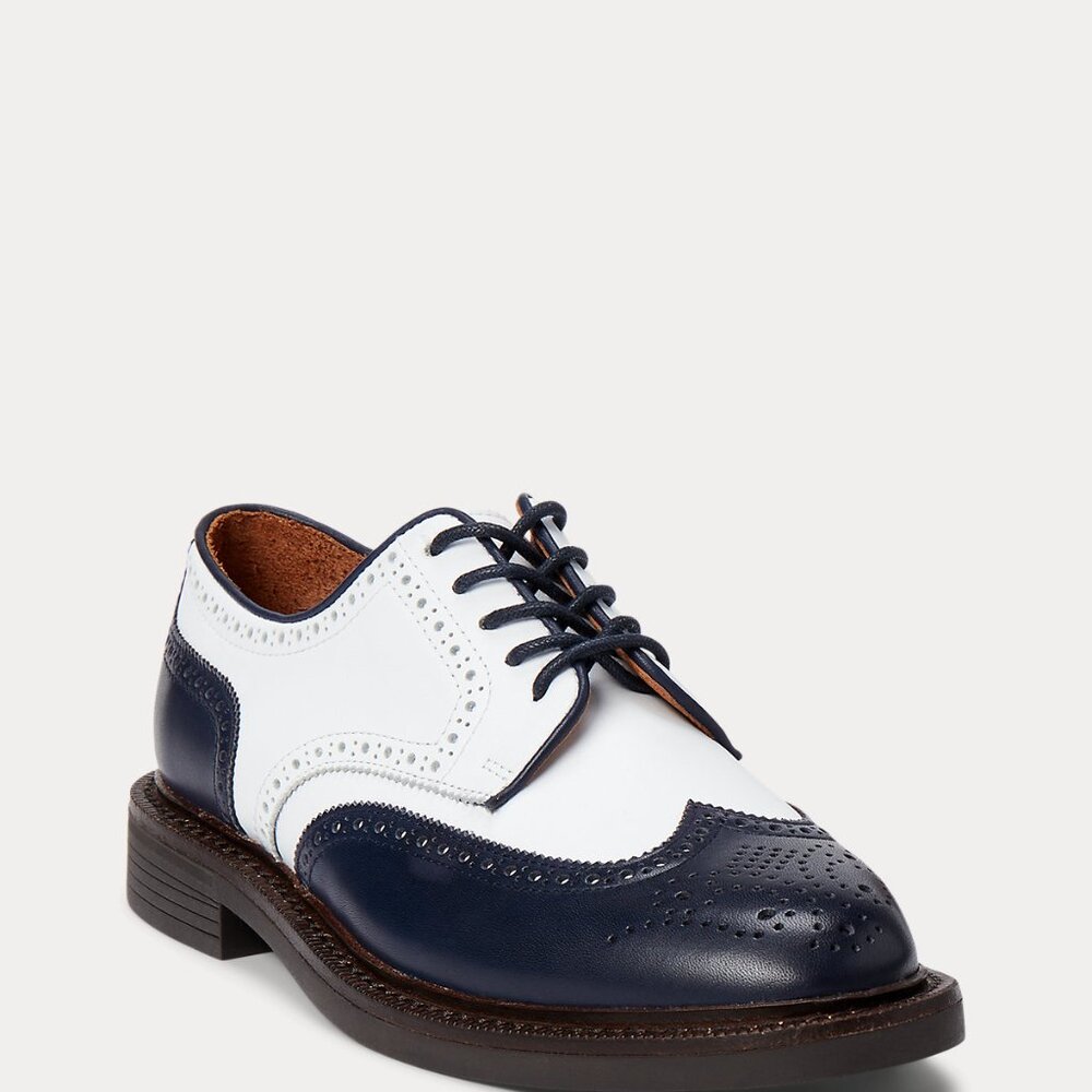 Polo Ralph Lauren Two-Tone Wingtip Calfskin Oxford - Picture 8 of 9